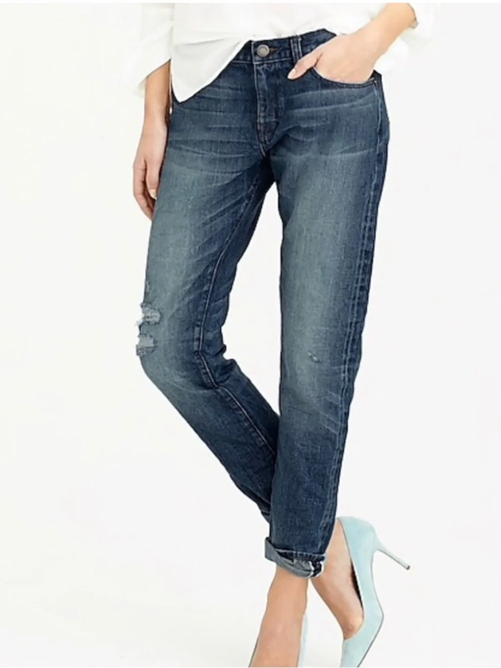 J. Crew Selvedge Denim Slim Broken In Boyfriend Jeans Womens Size 27
